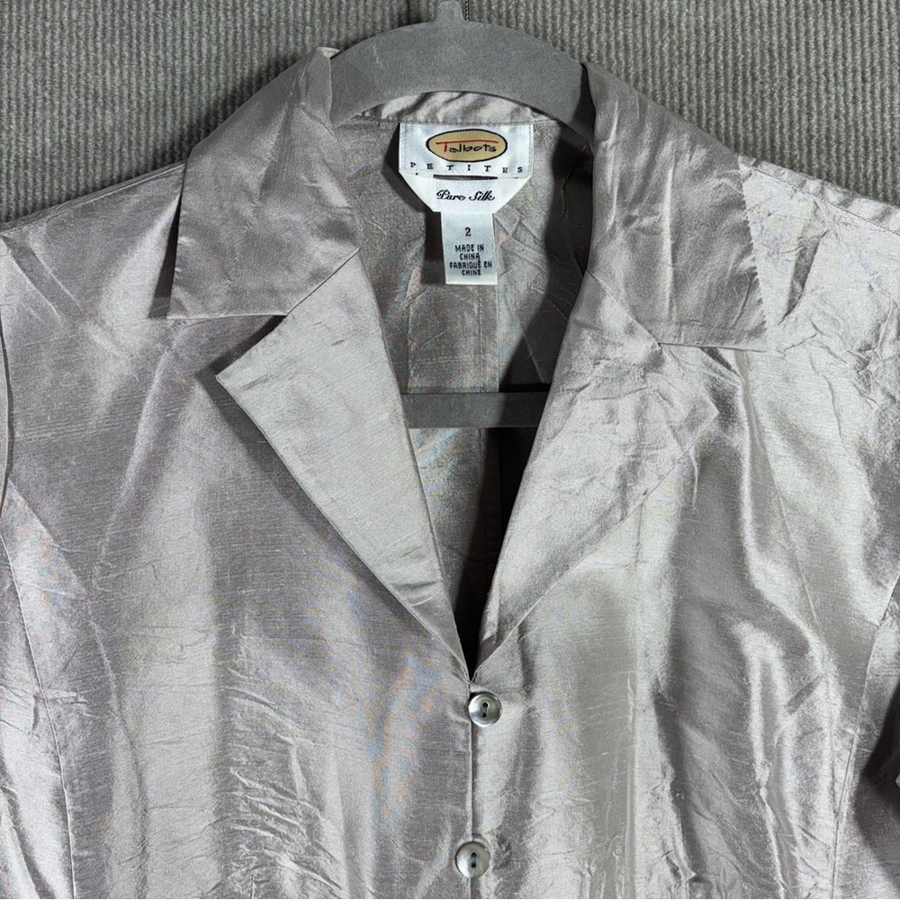 Talbots Shimmering Silver Blouse